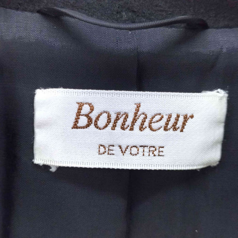 Bonheur カシミヤ100% 比翼 ステンカラー コート レディース JPN:9号