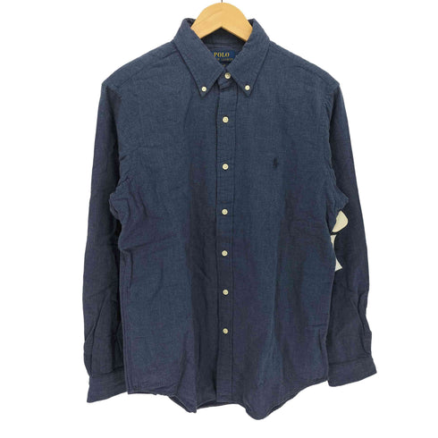 ポロラルフローレン POLO RALPH LAUREN CLASSIC FIT 同色 ポニー 刺繍 L/S ボタンダウン シャツ メンズ import:M