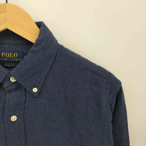 ポロラルフローレン POLO RALPH LAUREN CLASSIC FIT 同色 ポニー 刺繍 L/S ボタンダウン シャツ メンズ import:M