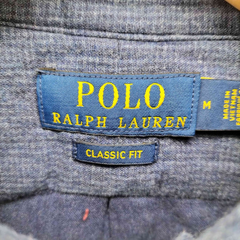 ポロラルフローレン POLO RALPH LAUREN CLASSIC FIT 同色 ポニー 刺繍 L/S ボタンダウン シャツ メンズ import:M