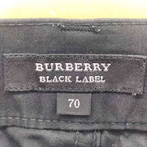 バーバリーブラックレーベル BURBERRY BLACK LABEL チェック柄 ロゴ刺繍 コットンストレートパンツ メンズ 70