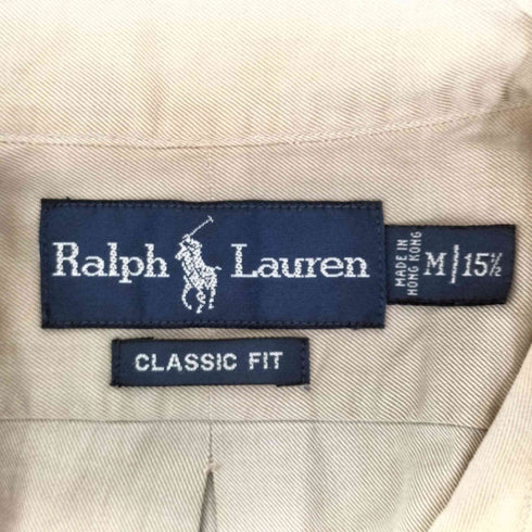 ラルフローレン RALPH LAUREN 90S 香港製 CLASSIC FIT ポニー刺繍 バンドカラーシャツ メンズ import:M