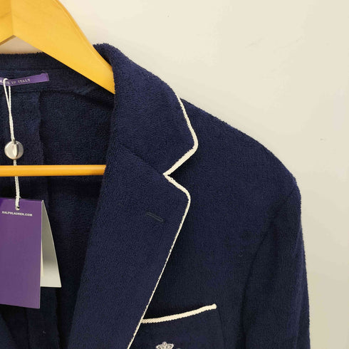 ラルフローレンパープルレーベル RALPH LAUREN PURPLE LABEL イタリア製 ハンドテーラード エンブロイダリー テリー ブレザー メンズ 42R