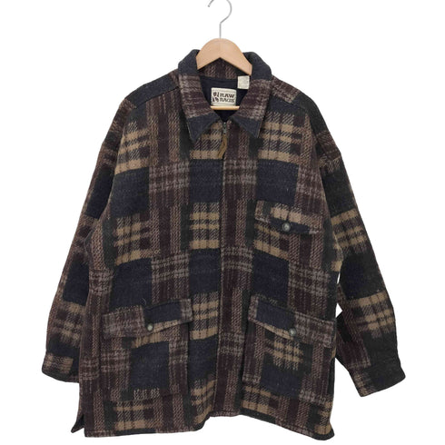 RAW RAGS チェック ウールジップアップジャケット メンズ JPN:L