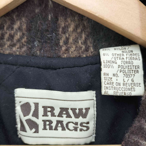 RAW RAGS チェック ウールジップアップジャケット メンズ JPN:L