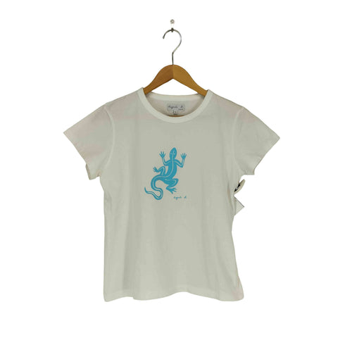 アニエスベー agnes b. レザール クルーネック トカゲロゴプリント 半袖 Tシャツ レディース 2