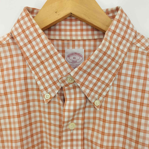 ブルックスブラザーズ 346 BROOKS BROTHERS ボタンダウン 半袖 チェック シャツ メンズ import:XL