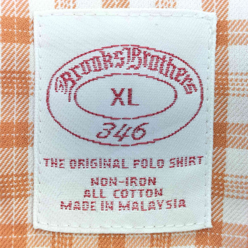 ブルックスブラザーズ 346 BROOKS BROTHERS ボタンダウン 半袖 チェック シャツ メンズ import:XL