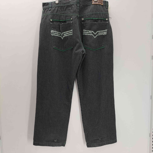 RK DENIM 00S Y2K ステッチ 刺繍 デザイン 5ポケット バギー デニム パンツ 極太 メンズ