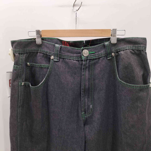 RK DENIM 00S Y2K ステッチ 刺繍 デザイン 5ポケット バギー デニム パンツ 極太 メンズ