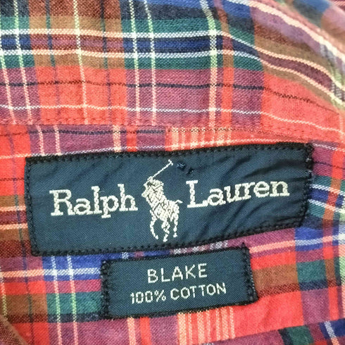 ラルフローレン RALPH LAUREN ポニー刺繍 BLAKE ボタンダウン S/S チェックシャツ メンズ