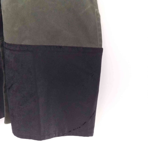エムエムシックスメゾンマルタンマルジェラ MM6 Maison Martin Margiela 14AW 異素材切替 ハーフスリーブ 袖カットオフ バンドカラー 裾スリット 比翼 コート レディース 36