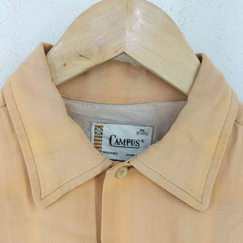 キャンパス CAMPUS 50-60s USA製 レーヨン オンブレチェックシャツ メンズ import:M