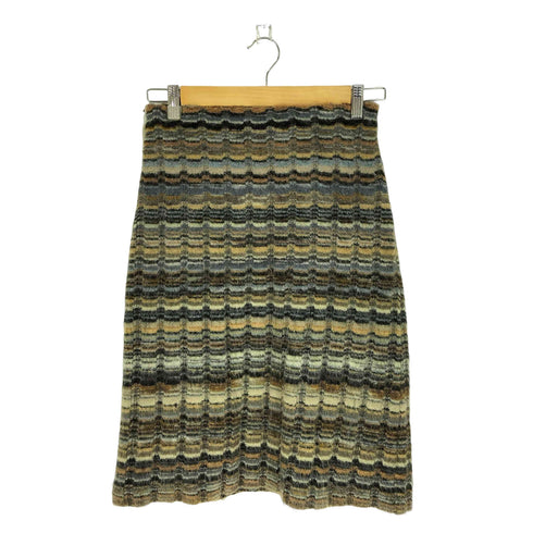 ミッソーニ MISSONI 90s イタリア製 モヘヤ混 波模様 タイトスカート レディース 42