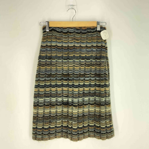 ミッソーニ MISSONI 90s イタリア製 モヘヤ混 波模様 タイトスカート レディース 42