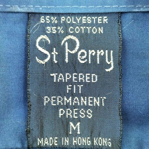 St Perry 香港製 襟芯 長袖 シャツ メンズ import:M