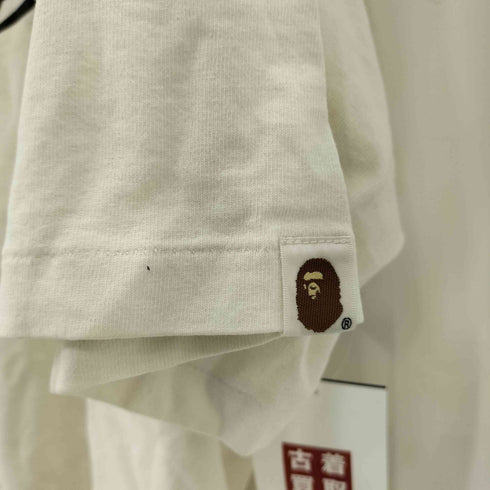 アベイシングエイプ A BATHING APE ロゴプリント クルーネック コットン半袖Tシャツ メンズ L