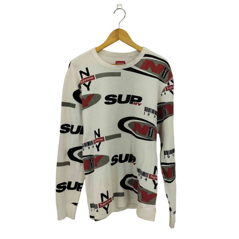 シュプリーム Supreme 18AW NY WAFFLE THERMAL ワッフル サーマル ロングスリーブ トレーナー メンズ M