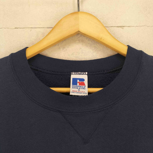 ラッセルアスレチック RUSSELL ATHLETIC 90s USA製 刺繍タグ 前Vガゼット クルーネックスウェット メンズ M