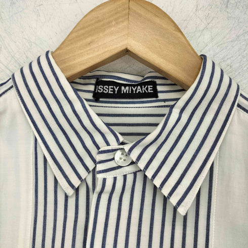 イッセイミヤケ ISSEY MIYAKE ストライプ切替 ボタンダウンシャツ メンズ