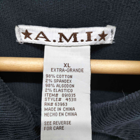 A.M.I スナップボタン 短丈 細畝 コーデュロイ ジャケット レディース XL
