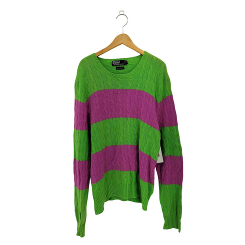ポロバイラルフローレン Polo by RALPH LAUREN 90s カシミヤ100% ケーブル編み クルーネックニット メンズ XL