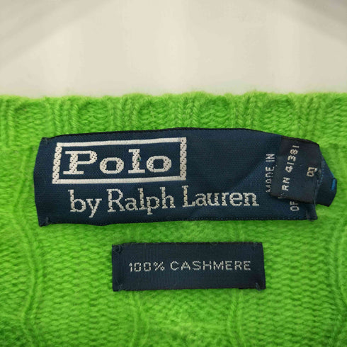 ポロバイラルフローレン Polo by RALPH LAUREN 90s カシミヤ100% ケーブル編み クルーネックニット メンズ XL