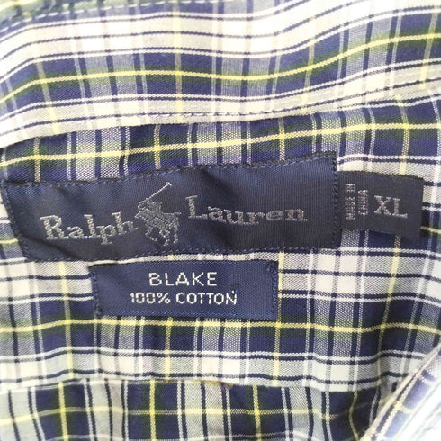 ラルフローレン RALPH LAUREN ポニー刺繍 BLAKE BD コットン チェック シャツ メンズ import:XL