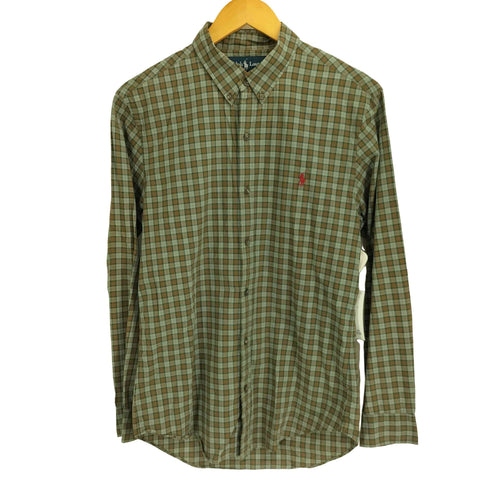 ラルフローレン RALPH LAUREN SLIM FIT ポニー刺繍 タータンチェック L/S ボタンダウンシャツ メンズ JPN:M