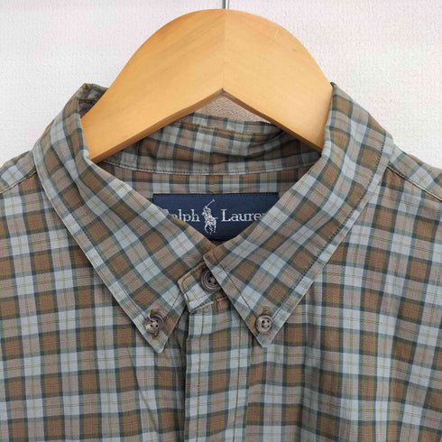 ラルフローレン RALPH LAUREN SLIM FIT ポニー刺繍 タータンチェック L/S ボタンダウンシャツ メンズ JPN:M