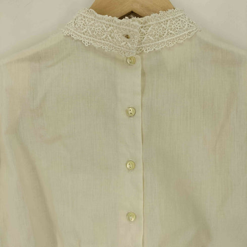 ガニーサックス GUNNE SAX GUNNIES 70S スタンドカラー L/S フリル レース ブラウス vintage レディース