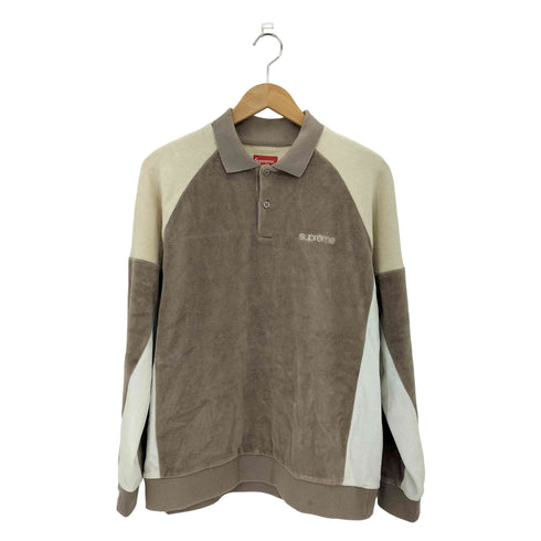シュプリーム Supreme 22AW Paneled Velour LS Polo メンズ JPN:S