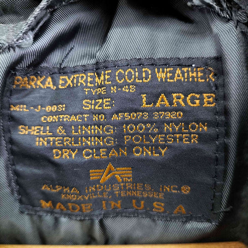 アルファインダストリーズ ALPHA INDUSTRIES N-48 ミリタリーフライトジャケット メンズ import:L