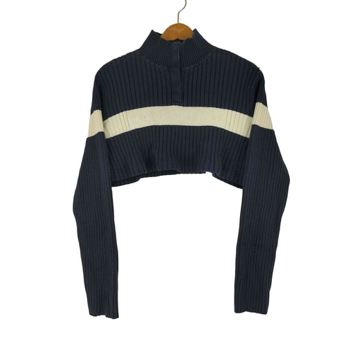 トミーヒルフィガー TOMMY HILFIGER ロゴ刺繍 クロップドニット レディース