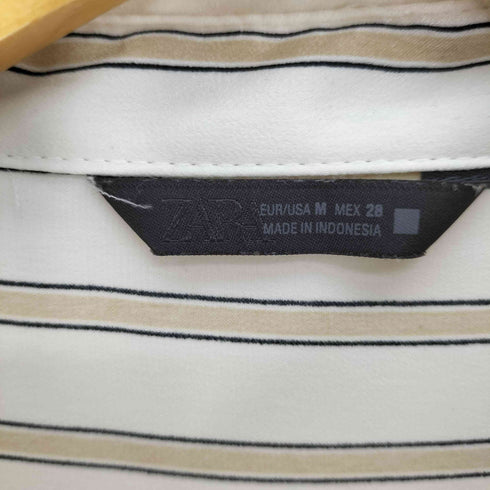 ザラ ZARA マルチストライプ L/S シャツ レディース import:M