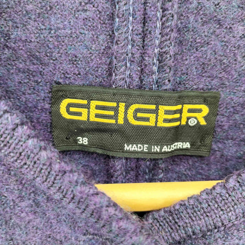 Geiger 70S オーストラリア製 ワッフル編み 切替 ウール ニット カーディガン メンズ 38