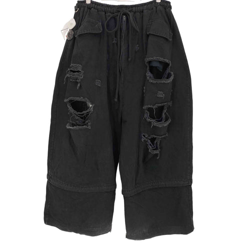 YORI SPORT 25ss ZIP UNDERWEAR DENIM 2WAY デストロイ ダメージ バギーデニム メンズ 36