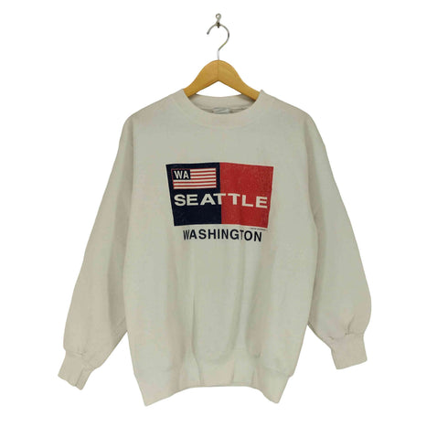 ヘインズ Hanes 90S USA製 HEAVY WWIGHT 星条旗デザイン スウエット メンズ import:M