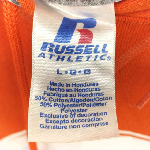 ラッセルアスレチック RUSSELL ATHLETIC 00s フロント/袖プリント プルオーバーパーカー メンズ import:L