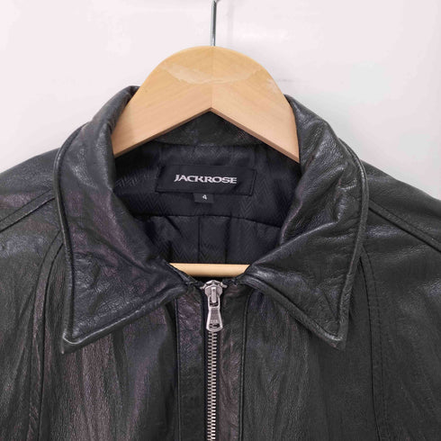 ジャックローズ JACKROSE ダブルジップ IDEALジップ 豚革 ピッグレザー シングル ライダース ジャケット Y2K メンズ JPN:4
