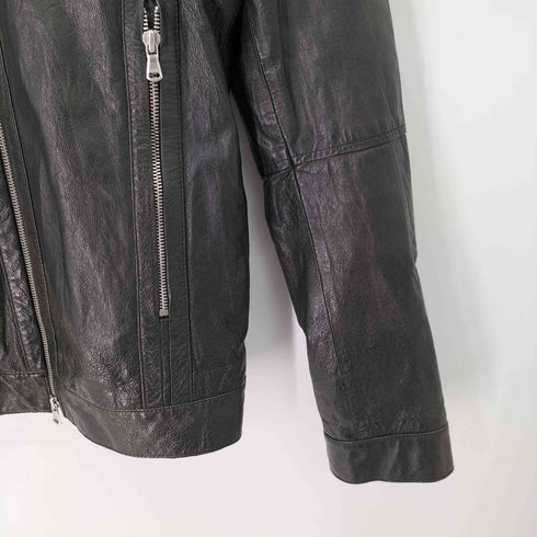ジャックローズ JACKROSE ダブルジップ IDEALジップ 豚革 ピッグレザー シングル ライダース ジャケット Y2K メンズ JPN:4