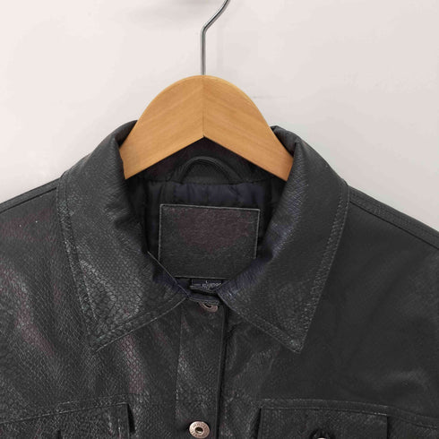 ゲスジーンズ GUESS JEANS 90-00s パイソン フェイクレザー ジャケット メンズ import:L