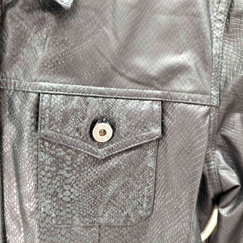 ゲスジーンズ GUESS JEANS 90-00s パイソン フェイクレザー ジャケット メンズ import:L