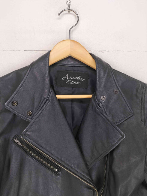 アナザーエディション Another Edition lamb leather ラムレザーダブルライダースジャケット レディース M