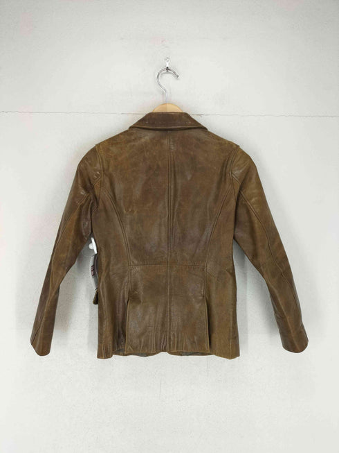 オゾック OZOC lamb leather ラムレザー2Bテーラードジャケット レディース 38