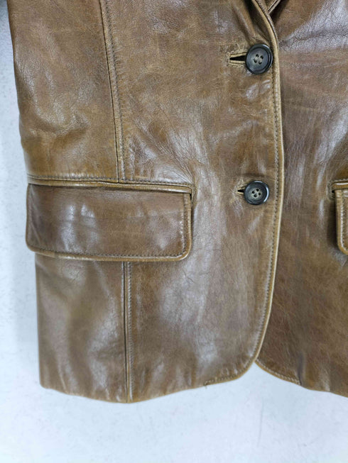 オゾック OZOC lamb leather ラムレザー2Bテーラードジャケット レディース 38