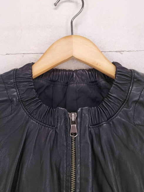 Lotta Love lamb leather ラムレザーダブルジップノーカラージャケット レディース F