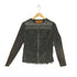 goosecraft pig leather ピッグレザーネイティブ柄切替フリンジデザインダブルジップノーカラージャケット レディース M