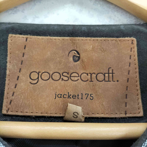 goosecraft pig leather ピッグレザーネイティブ柄切替フリンジデザインダブルジップノーカラージャケット レディース M