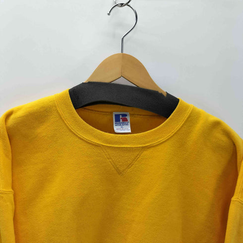 ラッセルアスレチック RUSSELL ATHLETIC USA製 前V 無地 ブランク トレーナー スウェット マスタード 裏起毛 メンズ import:XL